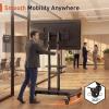 imagePerlegear Rolling TV Stand for 32110 TVs up to 250 lbs Outdoor TV Stand with Large Wheels Handle amp Power Outlet Height Adjustable Mobile TV Cart with Wood Shelf Max VESA 800x600mm PGTVMC24BFor 3282 Tvs