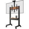 imagePerlegear Rolling TV Stand for 32110 TVs up to 250 lbs Outdoor TV Stand with Large Wheels Handle amp Power Outlet Height Adjustable Mobile TV Cart with Wood Shelf Max VESA 800x600mm PGTVMC24Bfor 3786 TVs