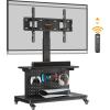 imagePerlegear Rolling TV Stand for 32110 TVs up to 250 lbs Outdoor TV Stand with Large Wheels Handle amp Power Outlet Height Adjustable Mobile TV Cart with Wood Shelf Max VESA 800x600mm PGTVMC24BFits 3280 Inch Tvs