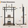 imagePerlegear Rolling TV Stand for 32110 TVs up to 250 lbs Outdoor TV Stand with Large Wheels Handle amp Power Outlet Height Adjustable Mobile TV Cart with Wood Shelf Max VESA 800x600mm PGTVMC24Bfor 50110 TVs
