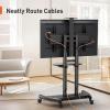 imagePerlegear Rolling TV Stand for 32110 TVs up to 250 lbs Outdoor TV Stand with Large Wheels Handle amp Power Outlet Height Adjustable Mobile TV Cart with Wood Shelf Max VESA 800x600mm PGTVMC24Bfor 5590 TVs
