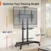 imagePerlegear Rolling TV Stand for 32110 TVs up to 250 lbs Outdoor TV Stand with Large Wheels Handle amp Power Outlet Height Adjustable Mobile TV Cart with Wood Shelf Max VESA 800x600mm PGTVMC24Bfor 5590 TVs