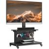 imagePerlegear Rolling TV Stand for 32110 TVs up to 250 lbs Outdoor TV Stand with Large Wheels Handle amp Power Outlet Height Adjustable Mobile TV Cart with Wood Shelf Max VESA 800x600mm PGTVMC24BFits 3280 Inch Tvs