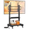 imagePerlegear Rolling TV Stand for 32110 TVs up to 250 lbs Outdoor TV Stand with Large Wheels Handle amp Power Outlet Height Adjustable Mobile TV Cart with Wood Shelf Max VESA 800x600mm PGTVMC24BFor 32110 Tvs