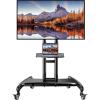 imagePerlegear Rolling TV Stand for 32110 TVs up to 250 lbs Outdoor TV Stand with Large Wheels Handle amp Power Outlet Height Adjustable Mobile TV Cart with Wood Shelf Max VESA 800x600mm PGTVMC24BFor 3282 Tvs